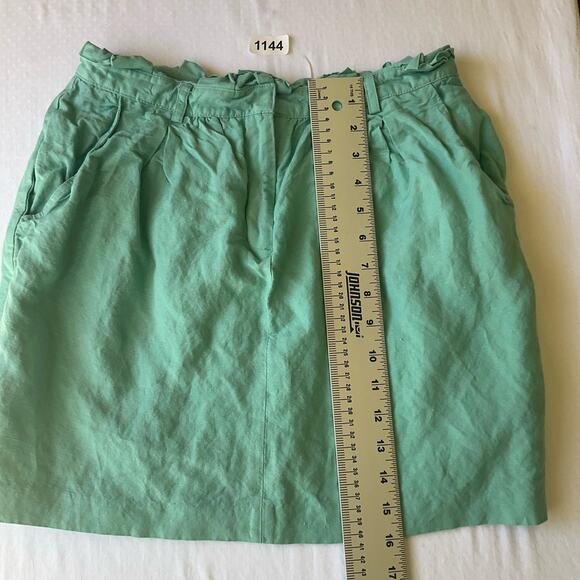 Love21 Women’s Linen Mini Skirt size M, Mint Green, w Pockets - Picture 4 of 7